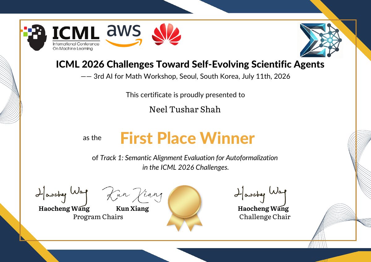 Track 1 first place winner certificate