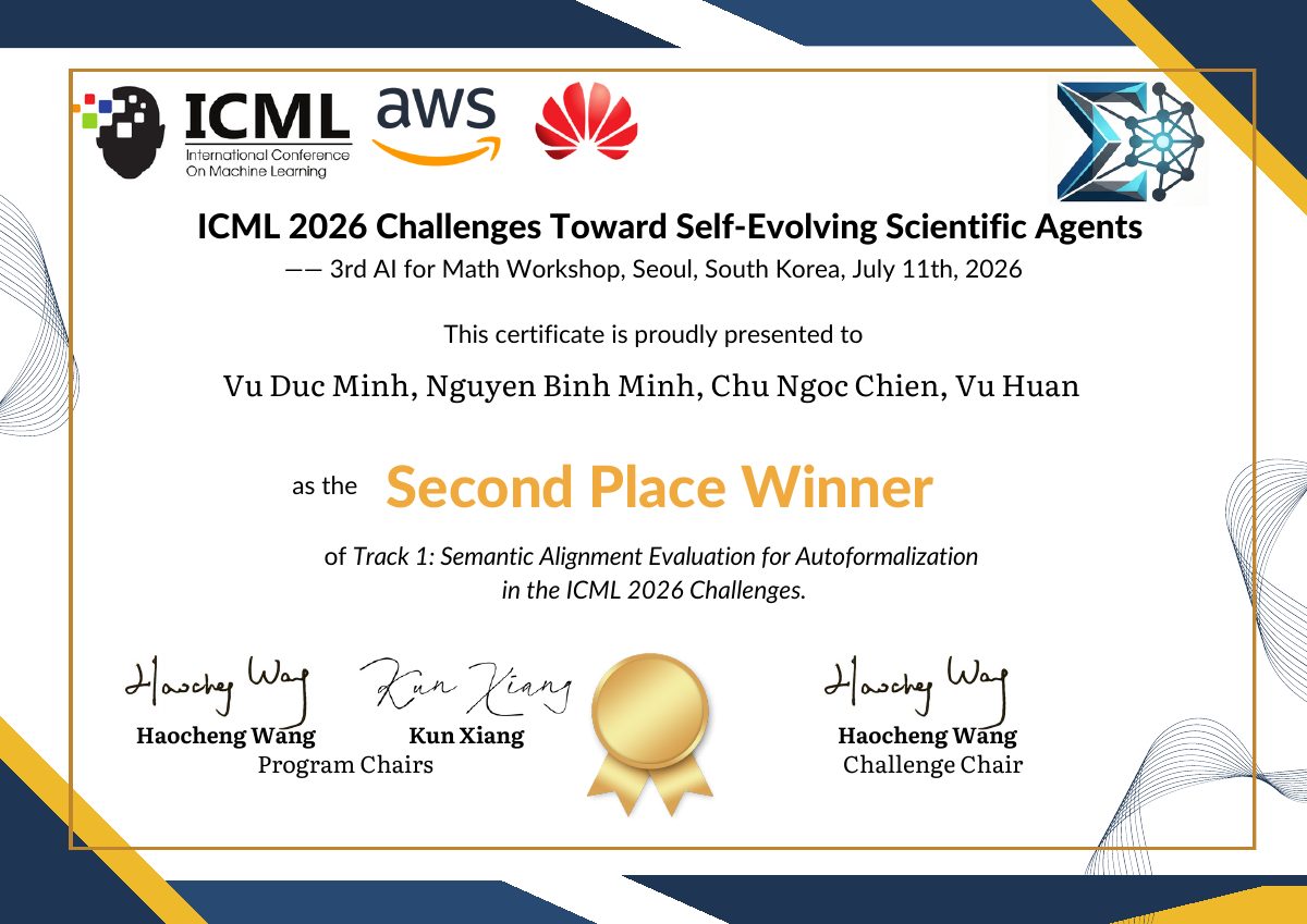 Track 1 second place winner certificate