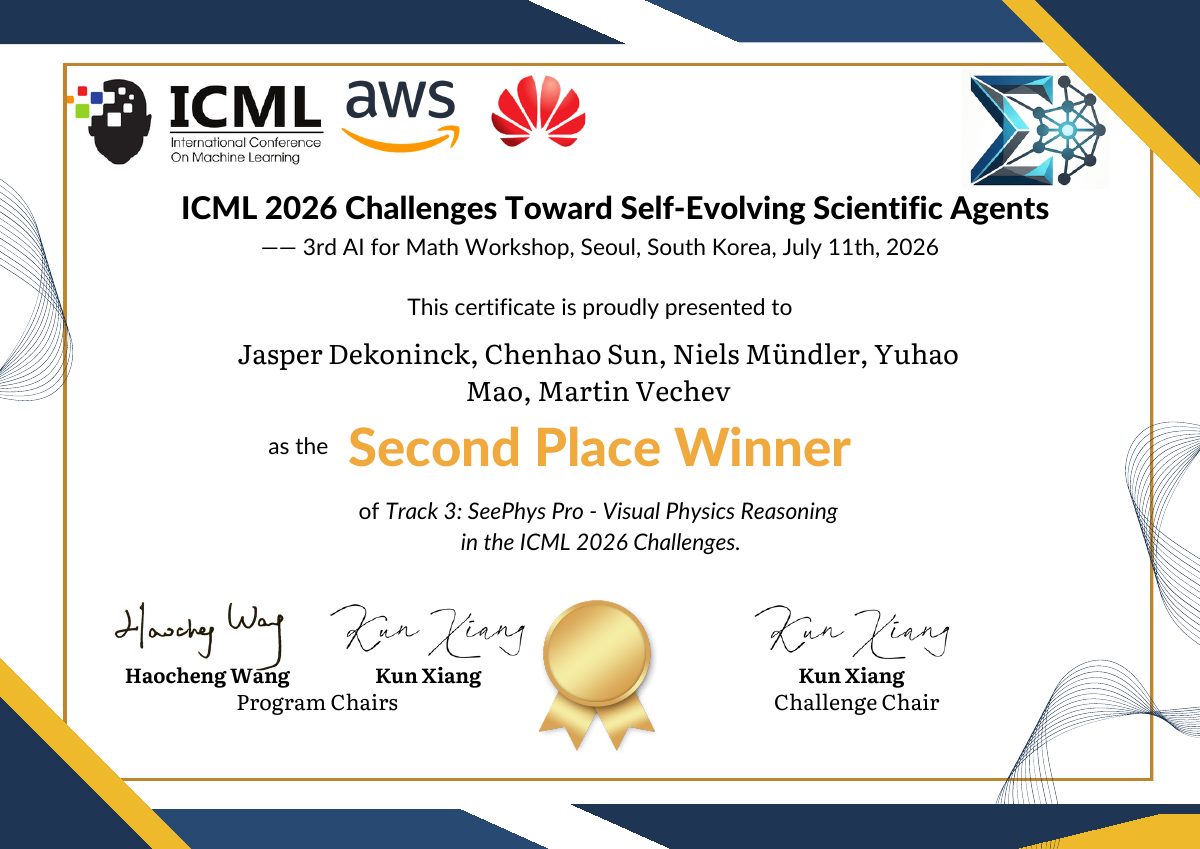 Track 3 second place winner certificate