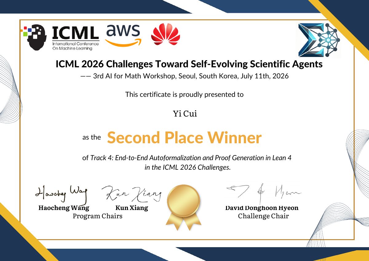 Track 4 second place winner certificate