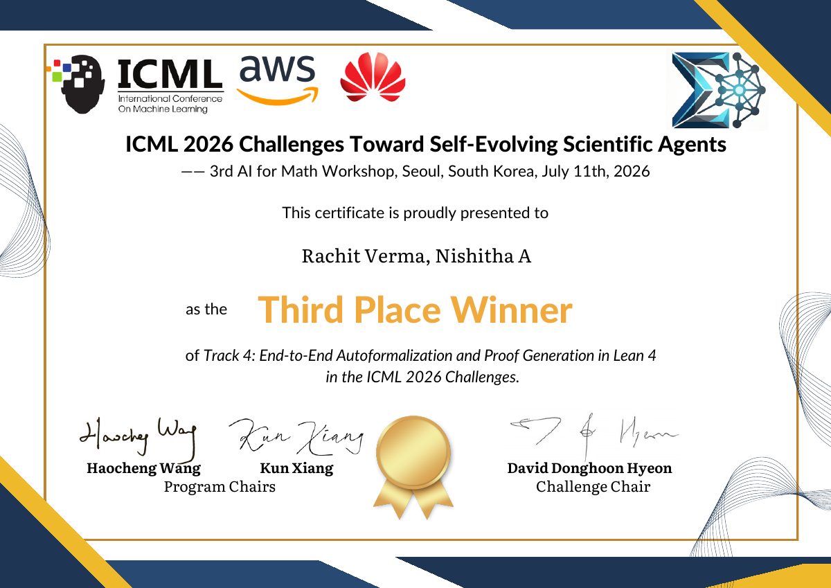 Track 4 third place winner certificate